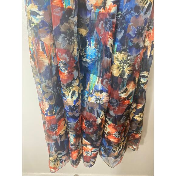 AIDAN MATTOX DRESS GOWN 10 MOTHER OF THE BRIDE FALL WEDDING GUEST LONG FLORAL - Picture 10 of 16